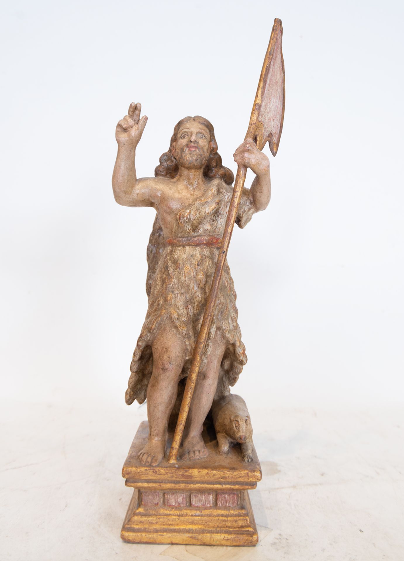 Carving of Saint John the Baptist, 17th century Castilian school