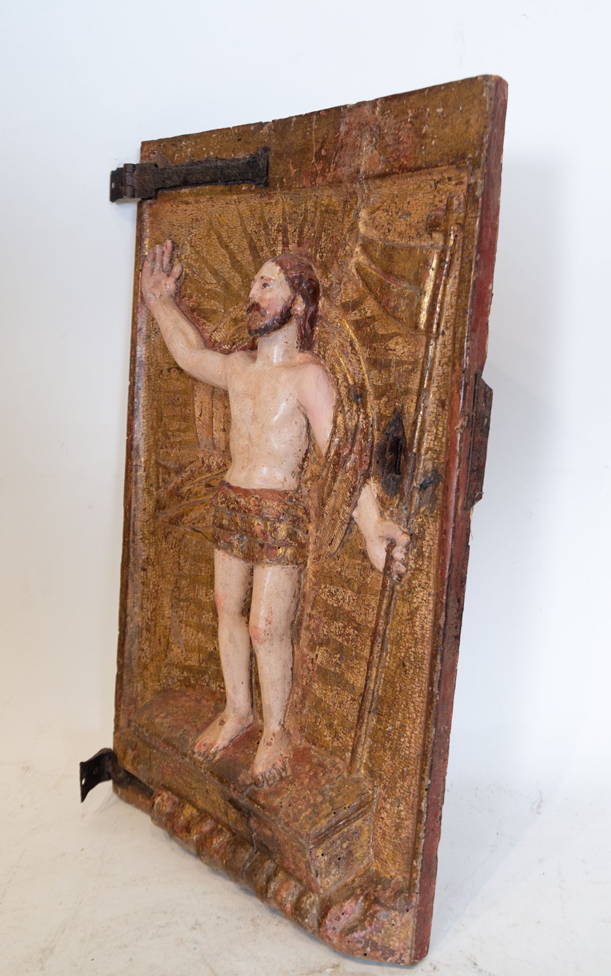 Tabernacle door with the risen Christ, Castilian school of the 16th century - Image 2 of 4