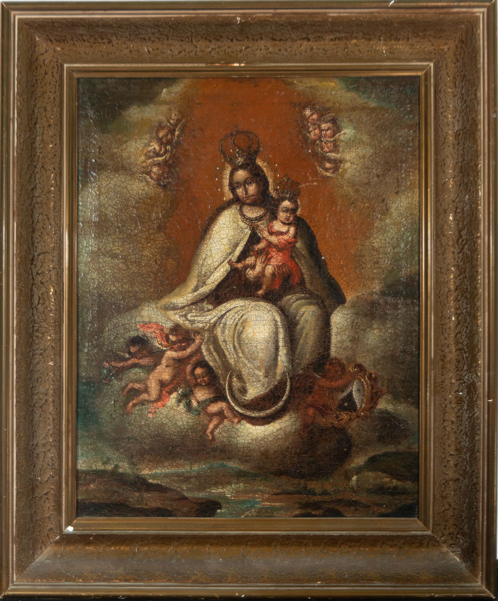 Virgin with Child in Arms, Andalusian school from the 17th - 18th centuries