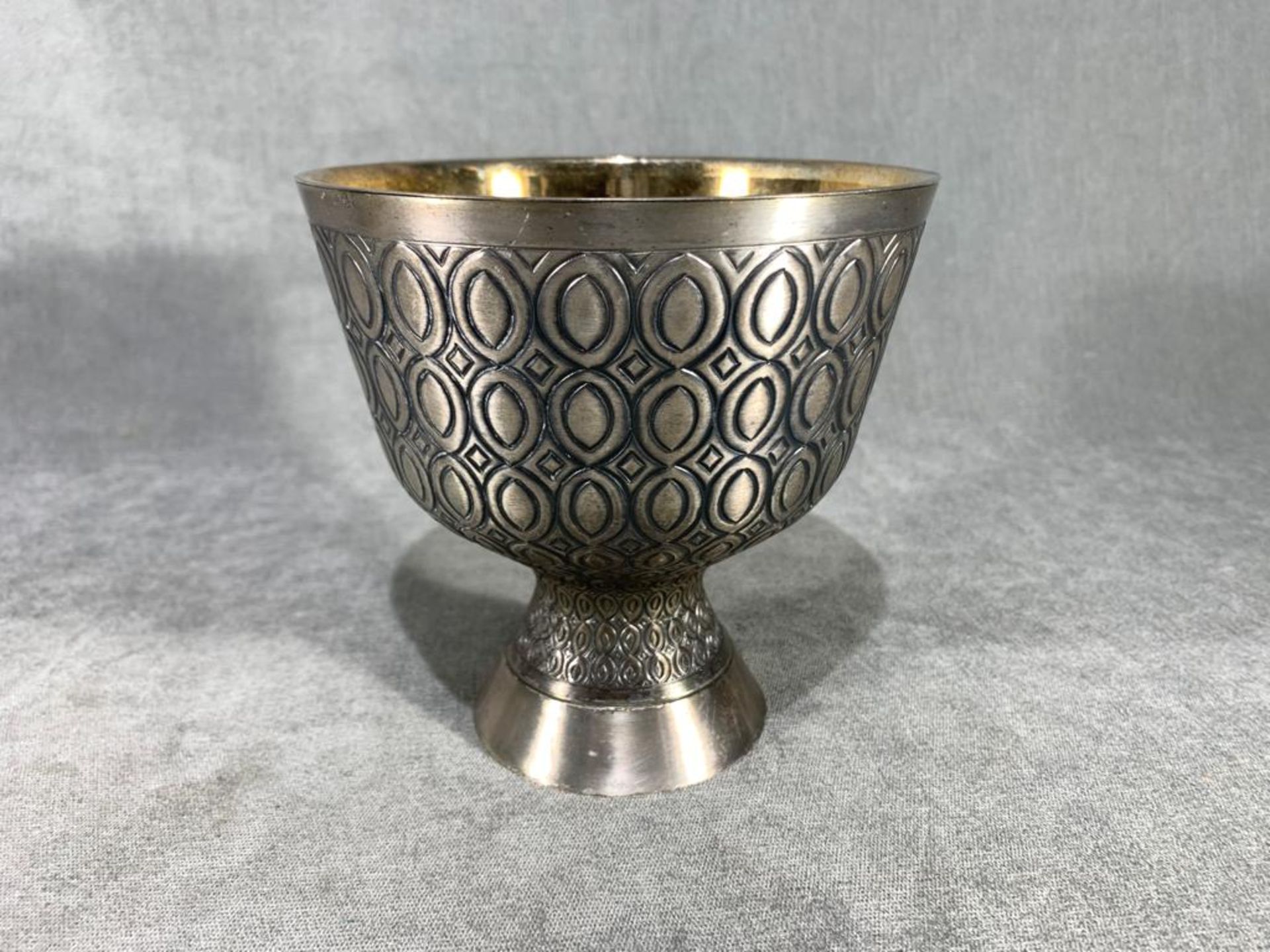 Important Liturgical Cup in solid silver. Spain. Twentieth century