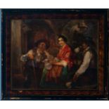 Pair of Tavern Scenes, 19th century Spanish school, signed