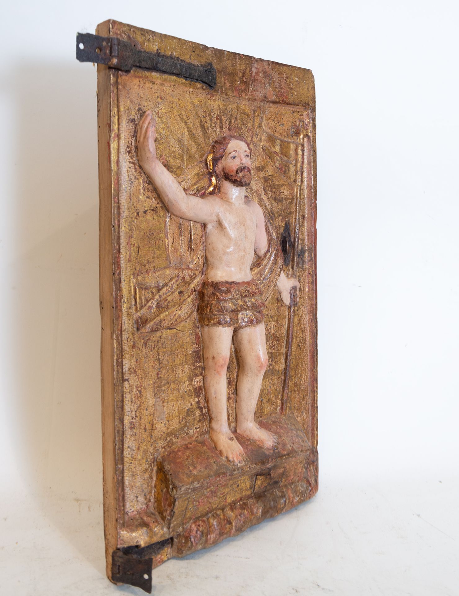 Tabernacle door with the risen Christ, Castilian school of the 16th century - Image 3 of 4