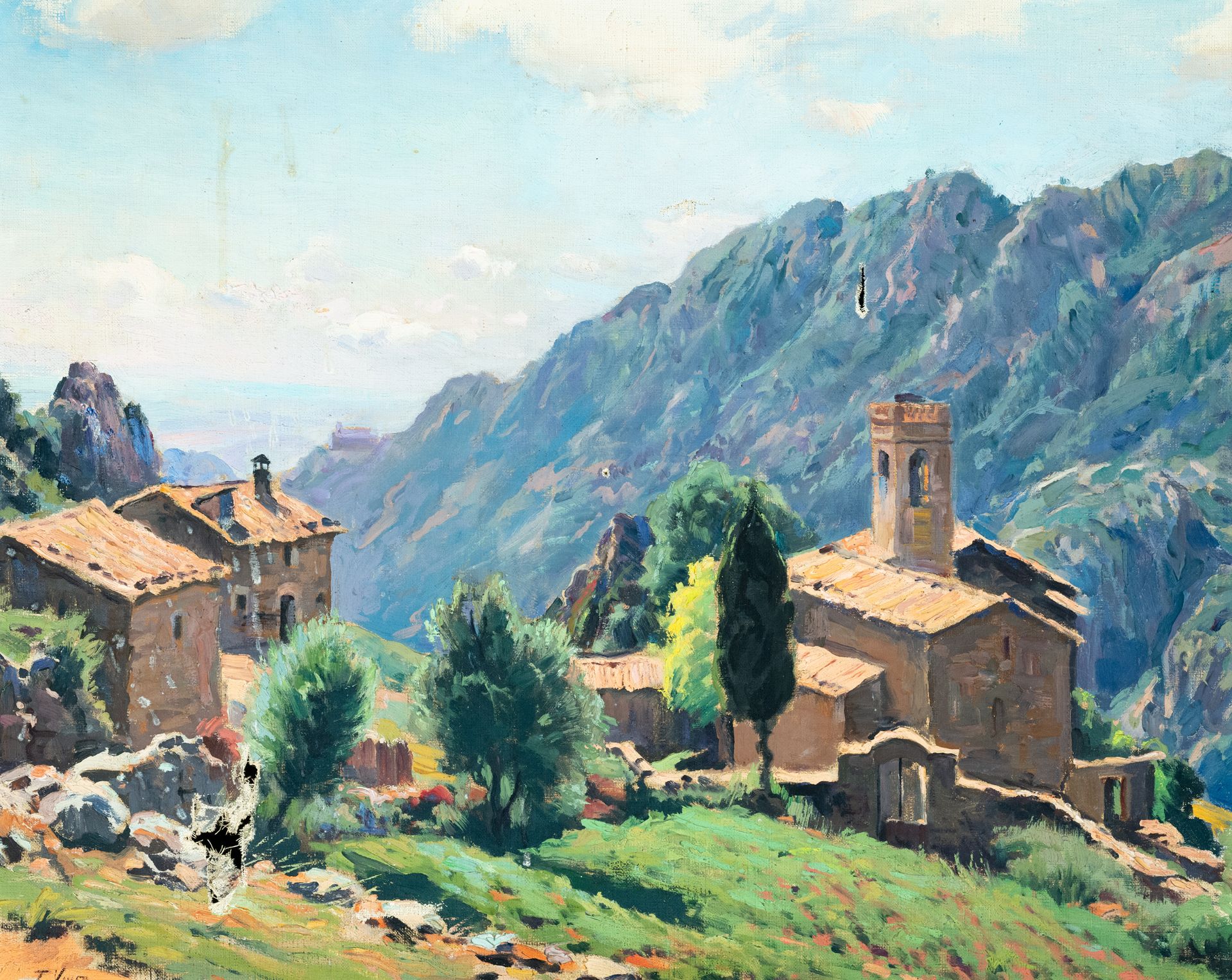Mountain Village, Tomas Viver Aymerich, Spanish school of the 20th century - Bild 2 aus 5