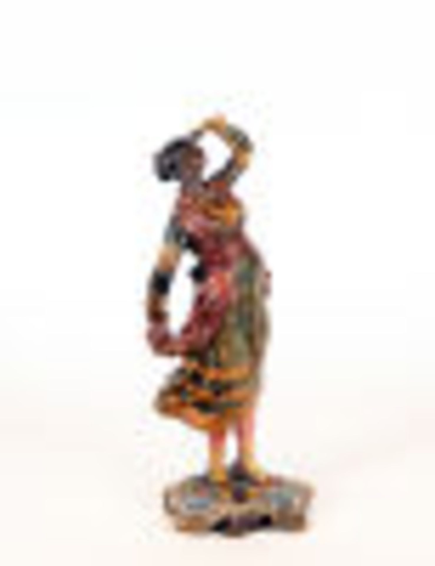 Ballerina in polychrome bronze, Austrian school of the 19th century, signed Geschutzt - Image 3 of 4