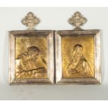 Pair of Gilt Bronze Plaques of Christ and Mary, Italo - Flemish school from the end of the 16th cent