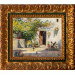 Andalusian Patio View, 20th century Spanish school, signed Tejero