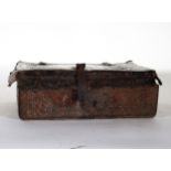 Rare Chest or Chest in Colonial Leather Embossed Viceregal Peruvian, Peruvian colonial school of the