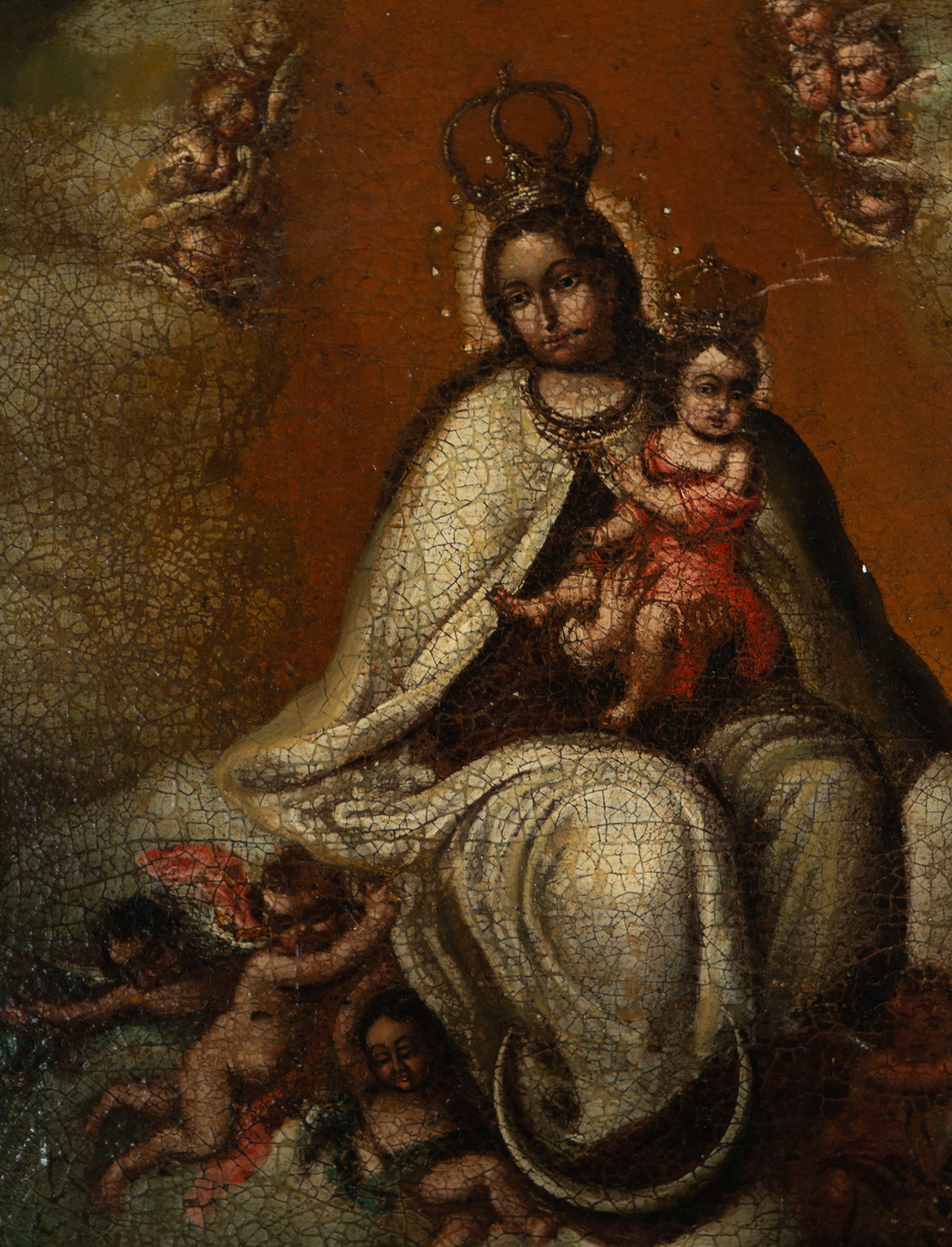 Virgin with Child in Arms, Andalusian school from the 17th - 18th centuries - Bild 2 aus 4