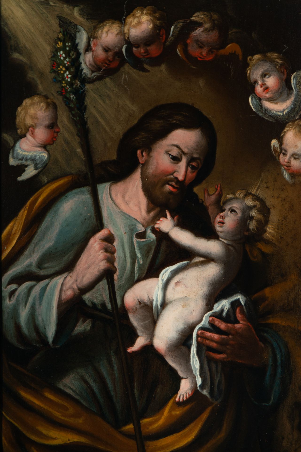 Saint Joseph with the Child in his arms, Andalusian school of the 18th century - Bild 3 aus 4