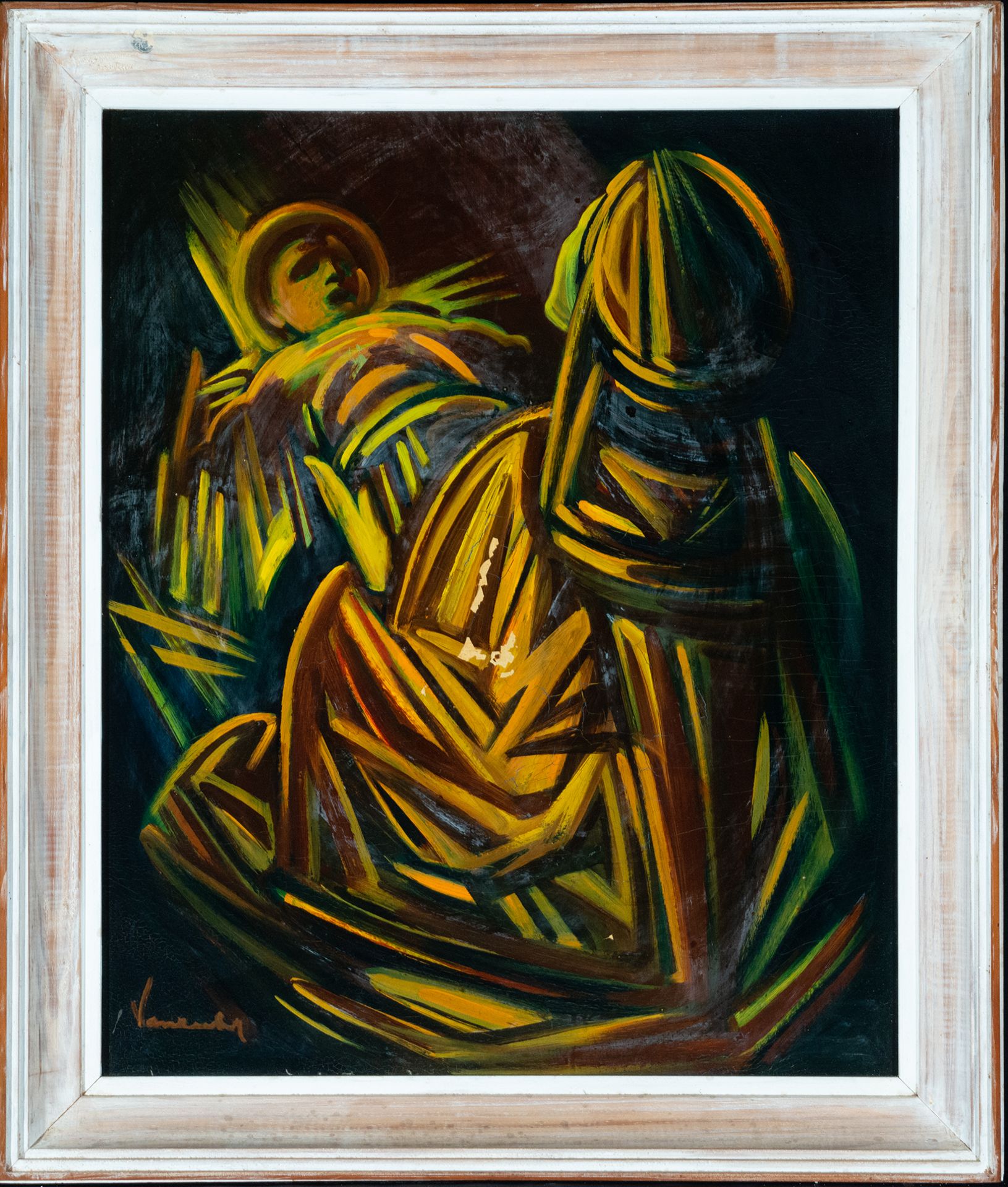 Mary with Jesus, signed VANR, 20th century European school