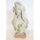 Bust of Nina Art Nouveau in terracotta, French school of the 1920s