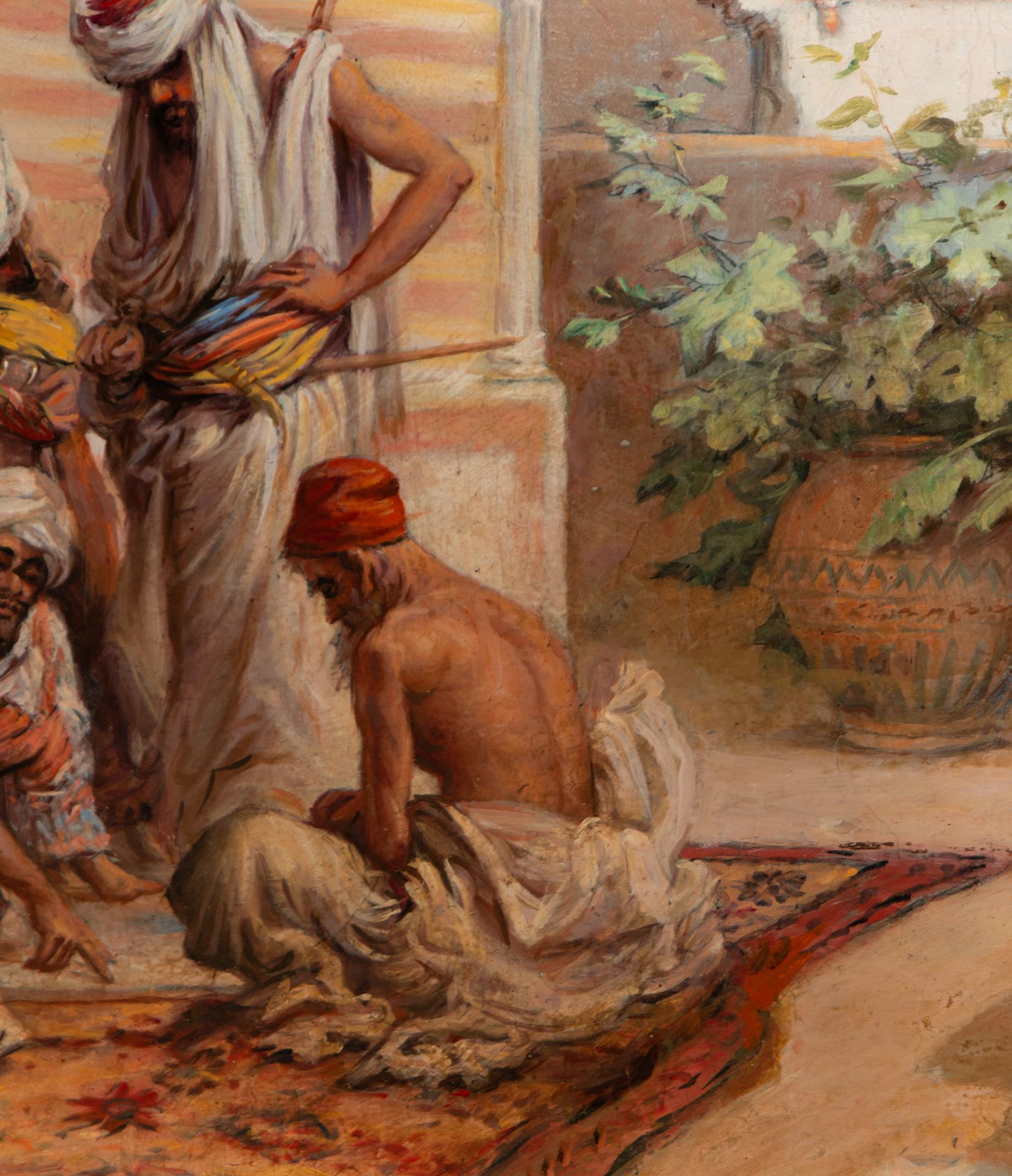 Playing the Checkers, 19th century orientalist school, signed "Cala de Moya" - Bild 4 aus 8