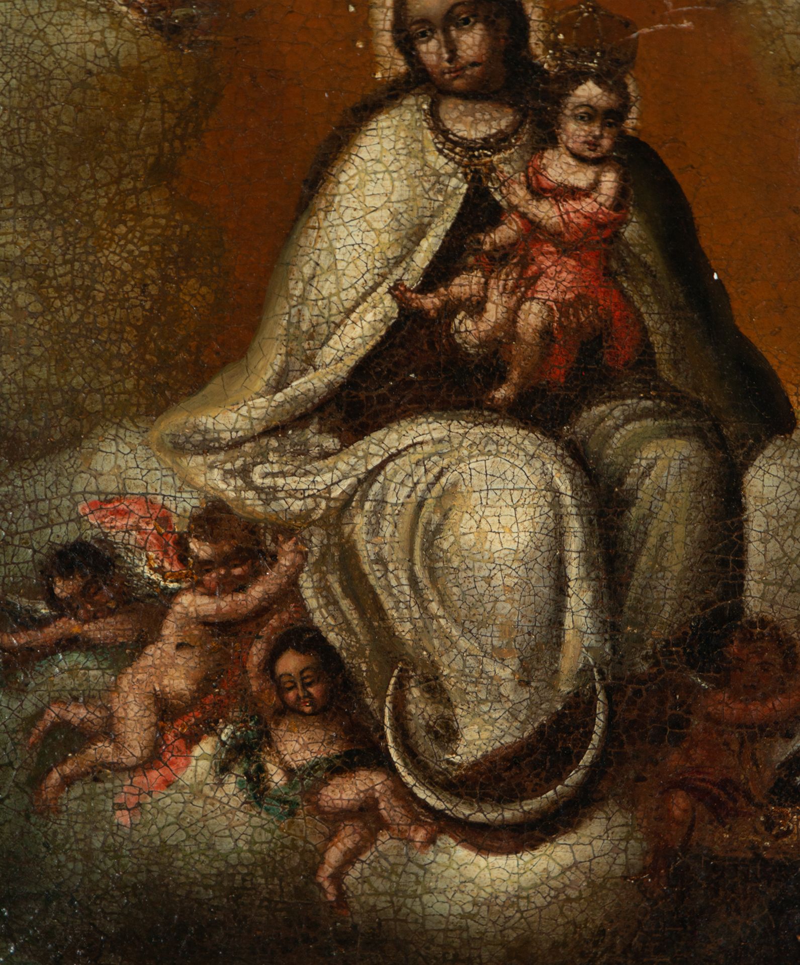 Virgin with Child in Arms, Andalusian school from the 17th - 18th centuries - Bild 3 aus 4