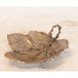Ashtray in Sterling Silver in the shape of a Vine Leaf, Spanish school of the XIX - XX centuries