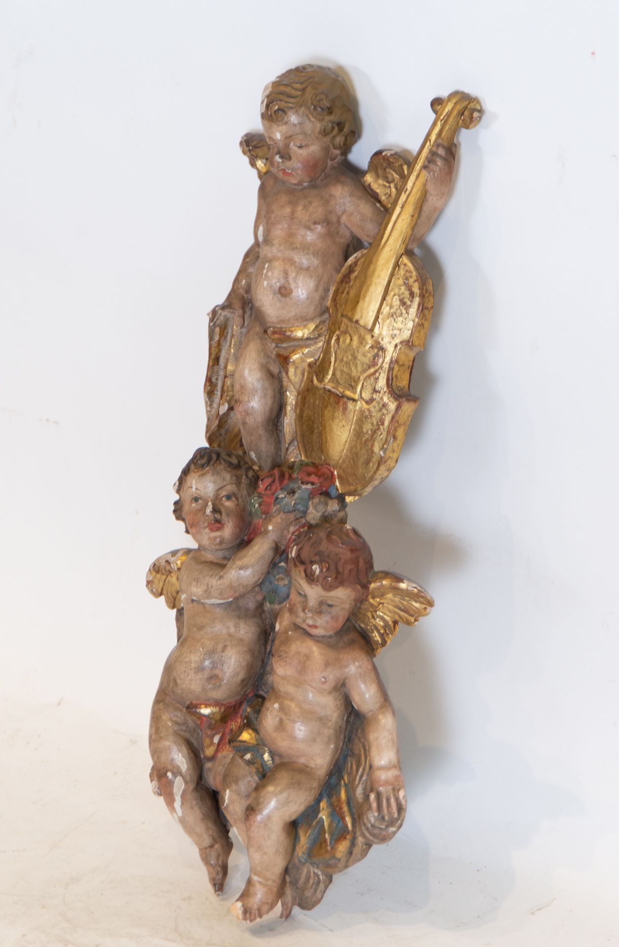 Group of singing angels, Andalusian school of the 18th century - Image 2 of 4
