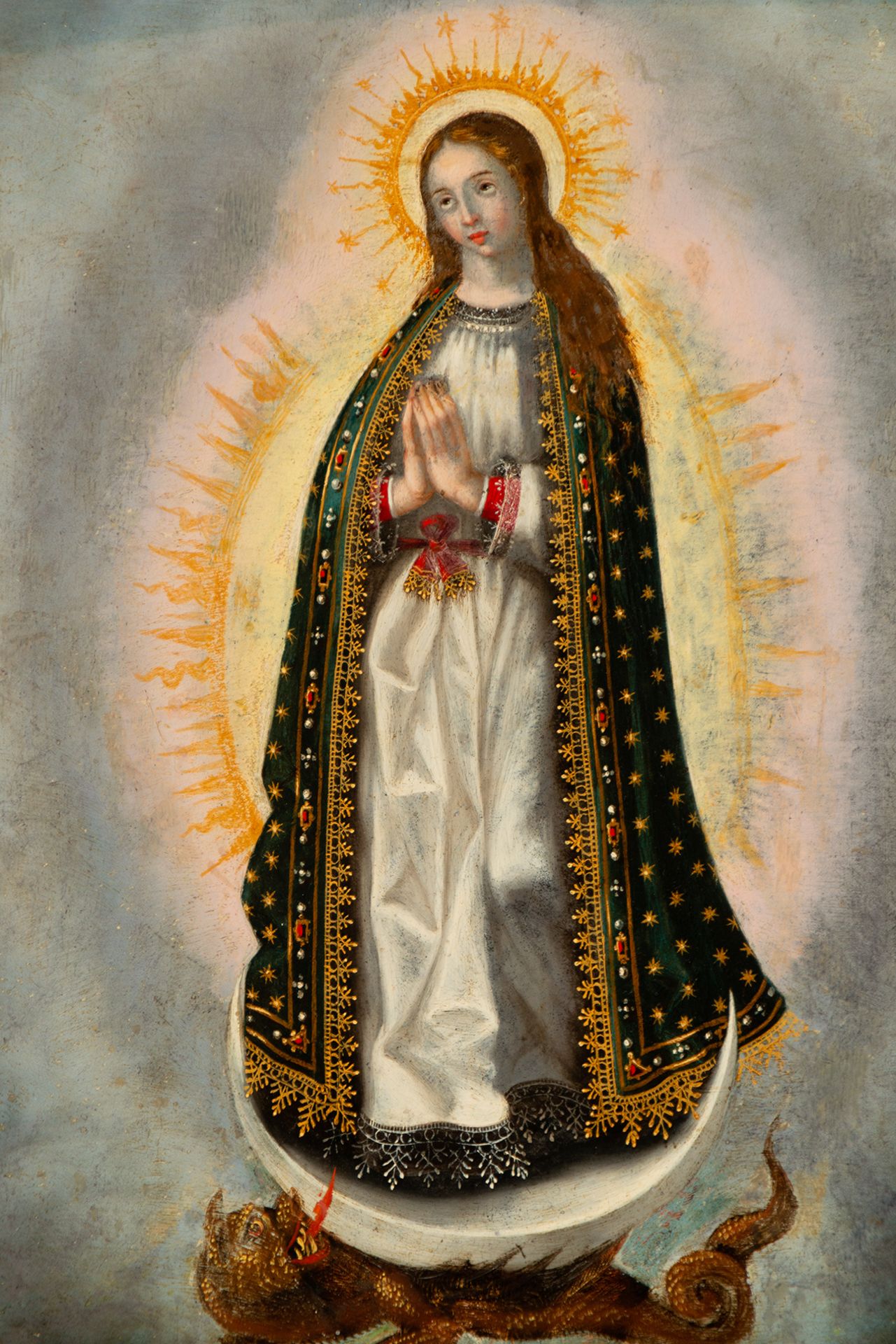 Exceptional Immaculate Virgin on panel, school of Juan Sánchez Cotán (Toledo, 1560 - Granada, 1627), - Bild 2 aus 6