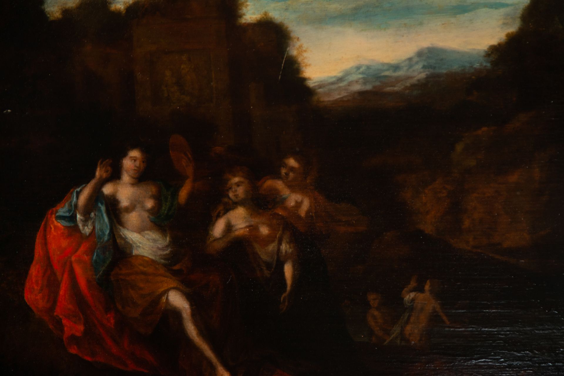 Goddesses of Olympus, mythological scene on panel, Flemish school of the 17th century - Bild 2 aus 5