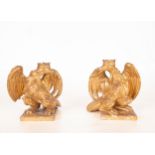 Pair of Crowned Eagles finials, Italian school of the 18th century