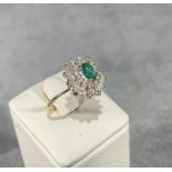 Fine emeralds from Muzo mounted in 18k gold with zircons