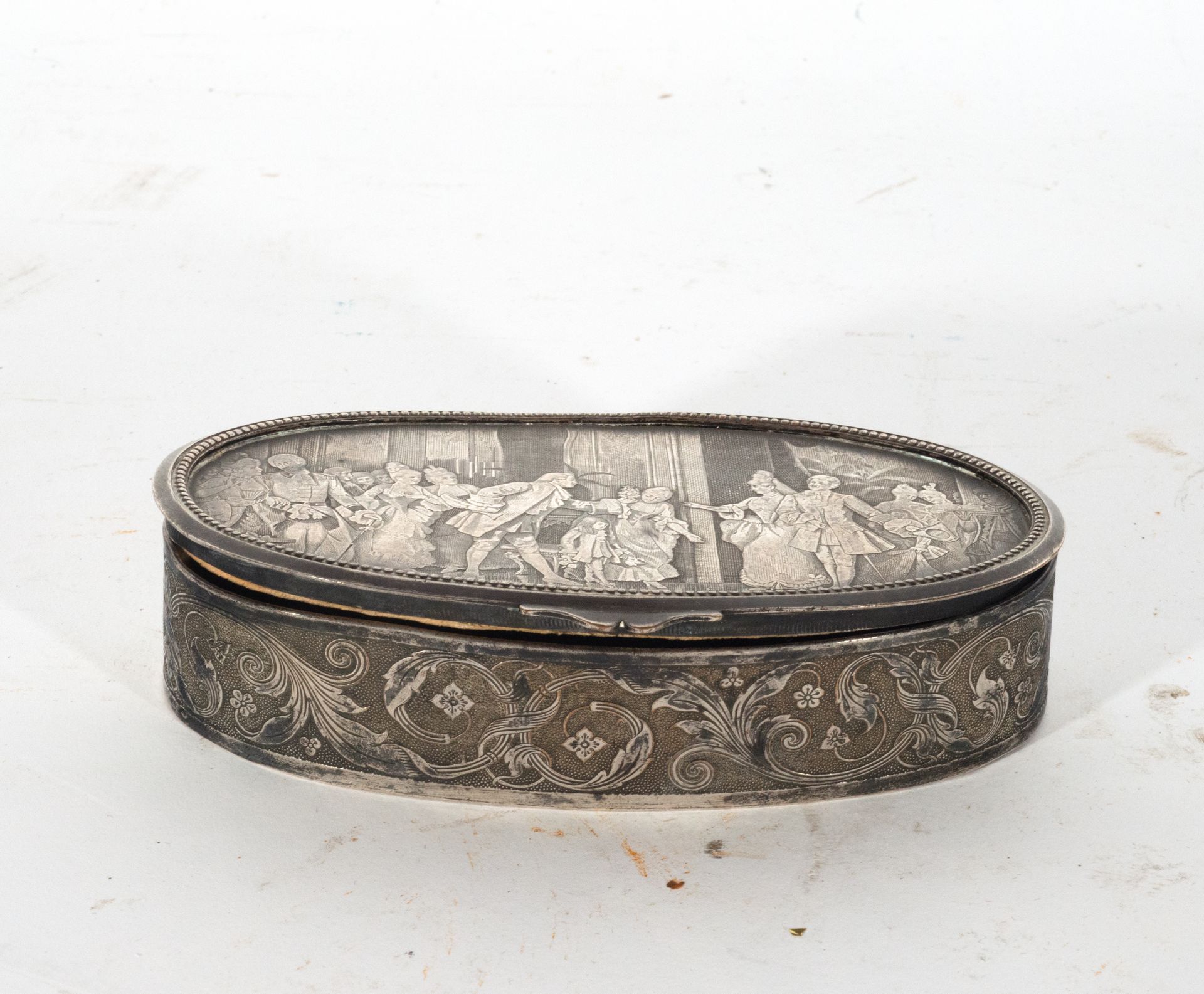 French Silver Plated Bronze Jewelry Box, 18th - 19th Centuries