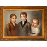 Portrait of Three Children, 19th century Spanish school