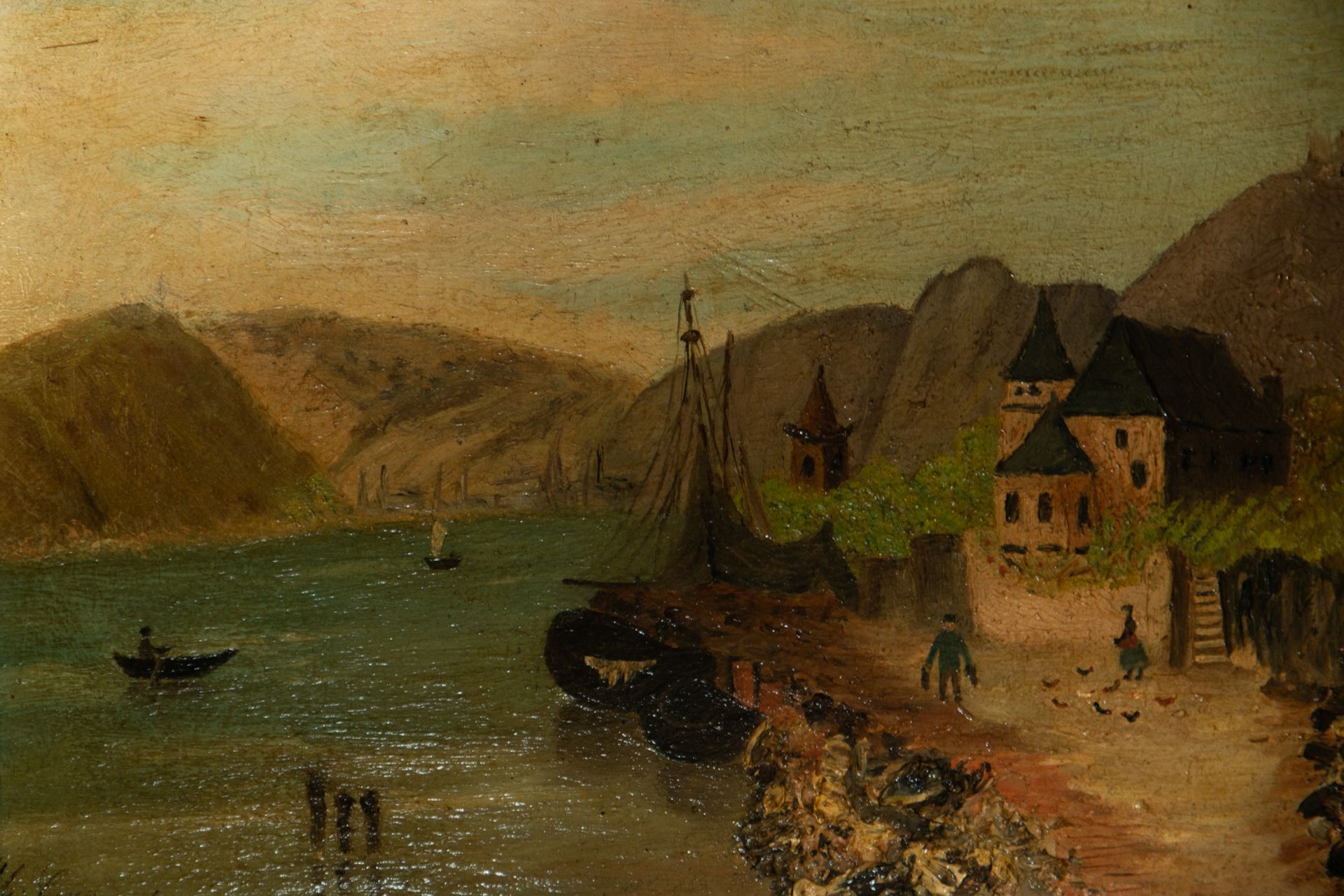 View of a Port, Spanish school of the 19th - 20th century - Bild 2 aus 4