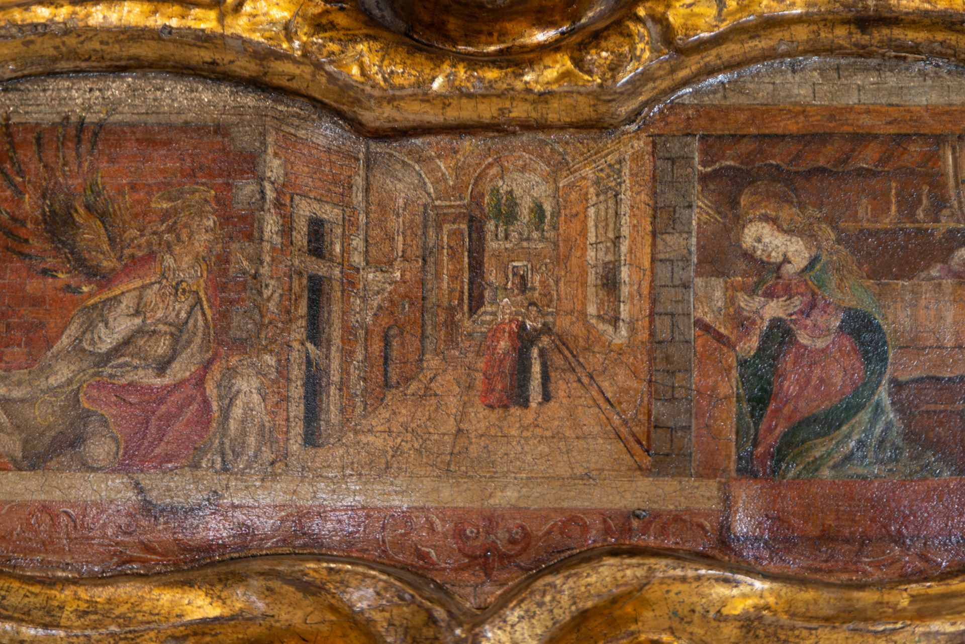 Important Ceiling on Panel representing the Annunciation of the Virgin, Castilian school of the 16th - Bild 2 aus 7