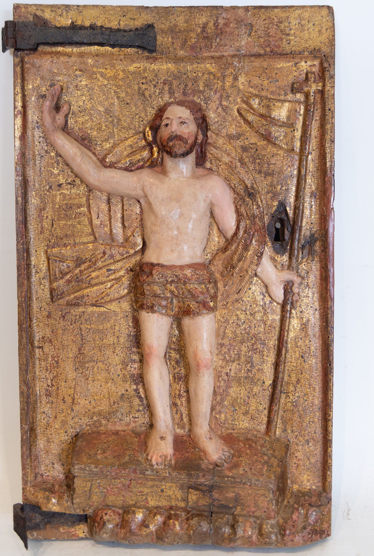 Tabernacle door with the risen Christ, Castilian school of the 16th century