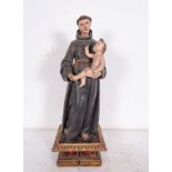 Interesting Carving of Saint Anthony of Padua with the Child Jesus in Arms, Sevillian school from th