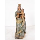 Virgin with Child in Polychrome Alabaster, Burgundy school of the XV - XVI centuries