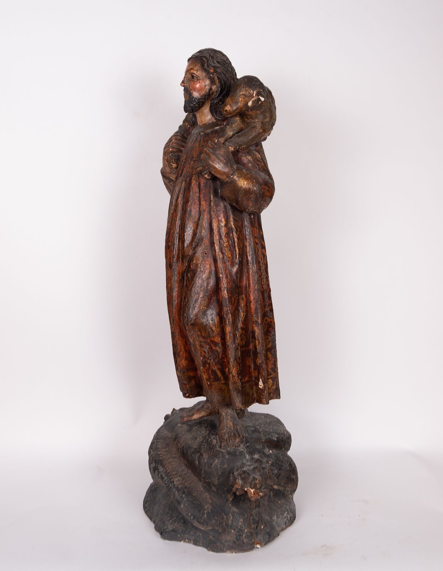 Christ the Good Shepherd, Seville school from the 17th century - Bild 3 aus 5