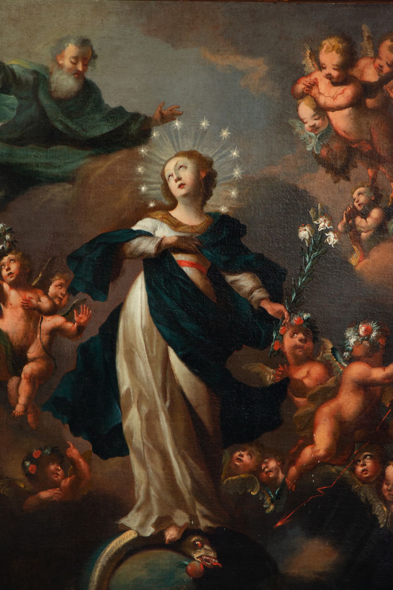 Immaculate Virgin, 17th century Neapolitan school - Image 2 of 5