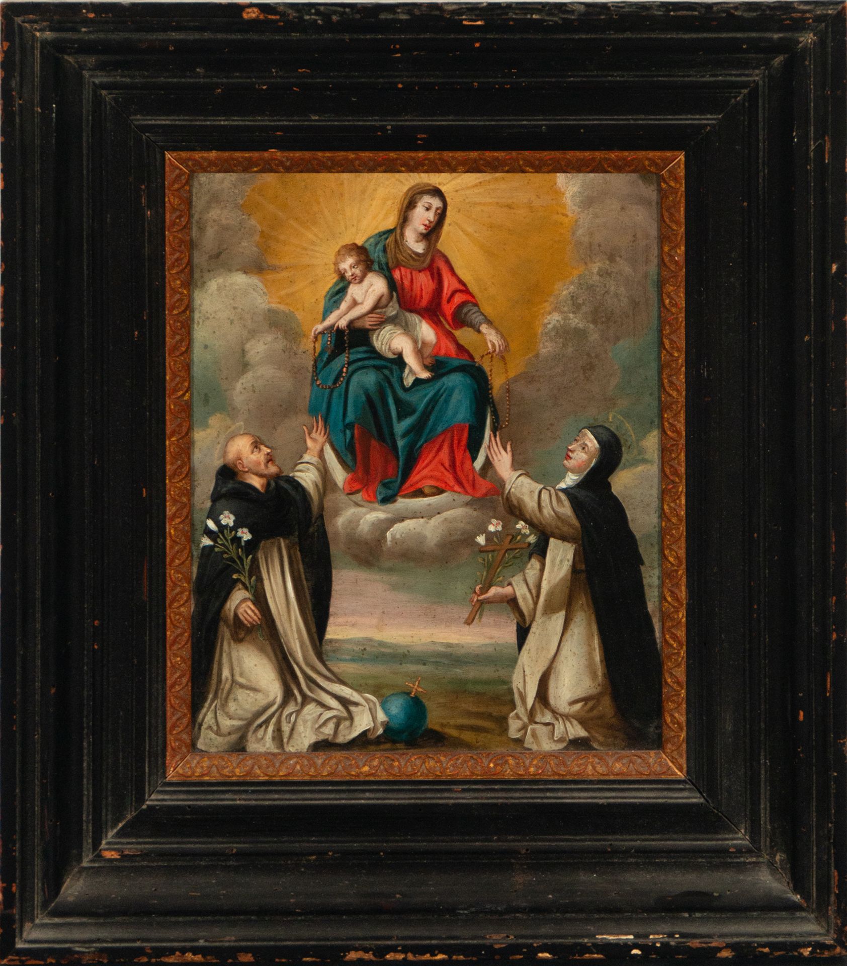 The Virgin delivering the Rosary to Sainte Therèse and San Juan de la Cruz, Mexican Novohispanic col