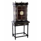 Elegant Piedmontese Wall Cabinet in rosewood and bone inlay, 19th century Italian school