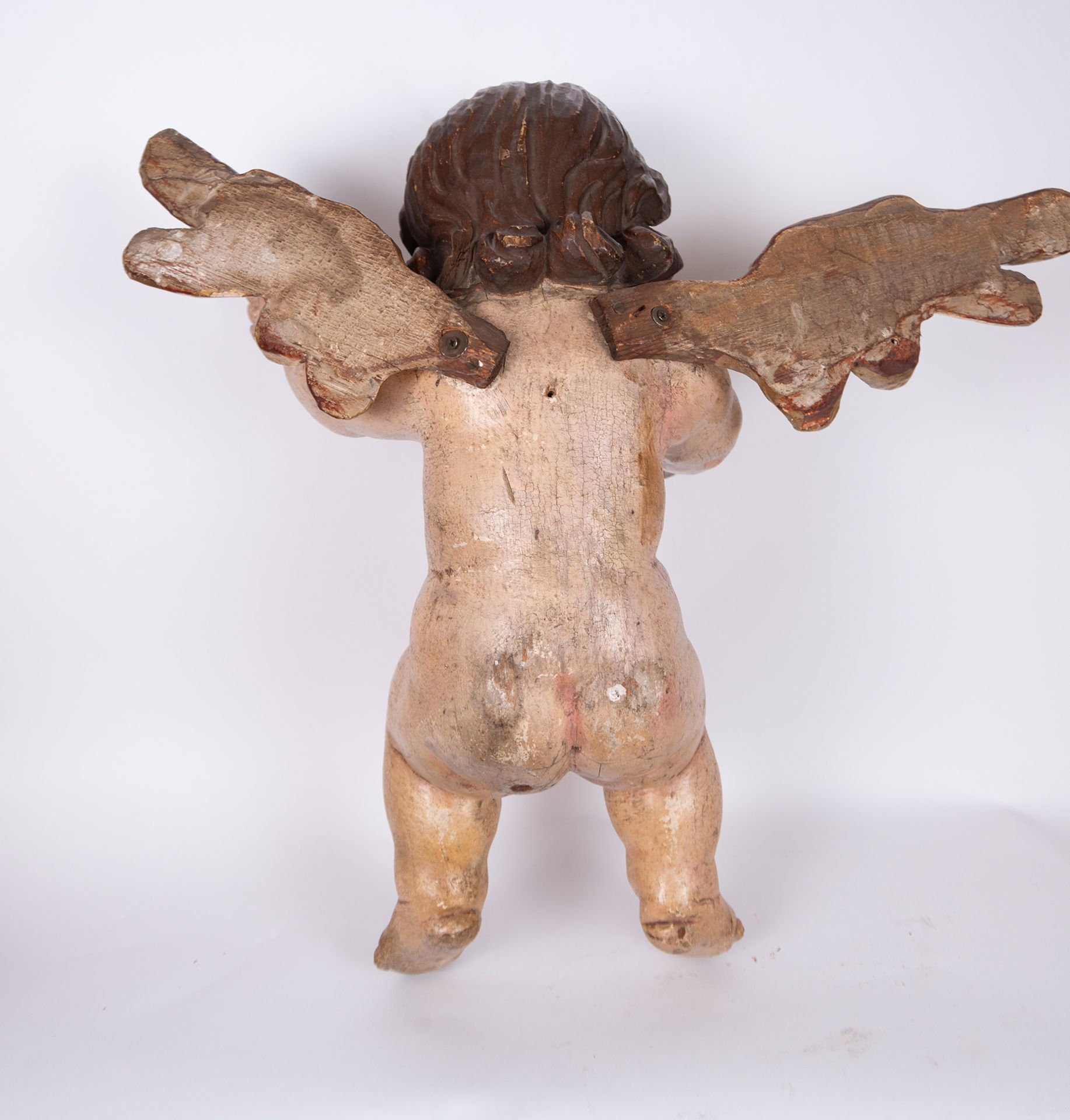 Pair of Wall Applique Angels, Portuguese school from the 17th - 18th centuries - Image 7 of 11