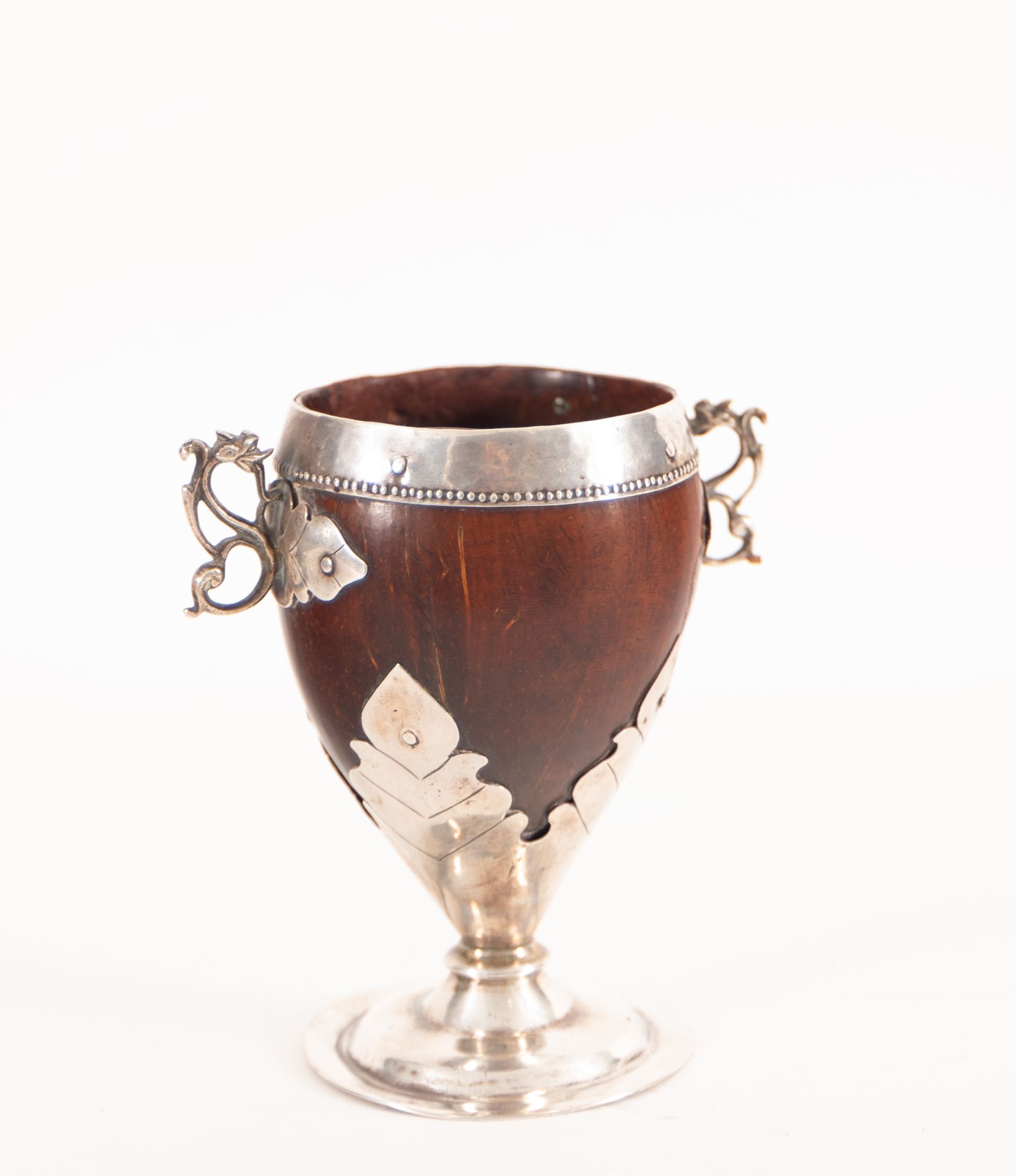 Rare Silver Mounted Chocolate Cup, Colonial School, Viceroyalty of New Granada, 18th Century - Image 2 of 5