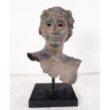 Bust of Bacchus in Bronze, following Roman models, Italian school of the 20th century
