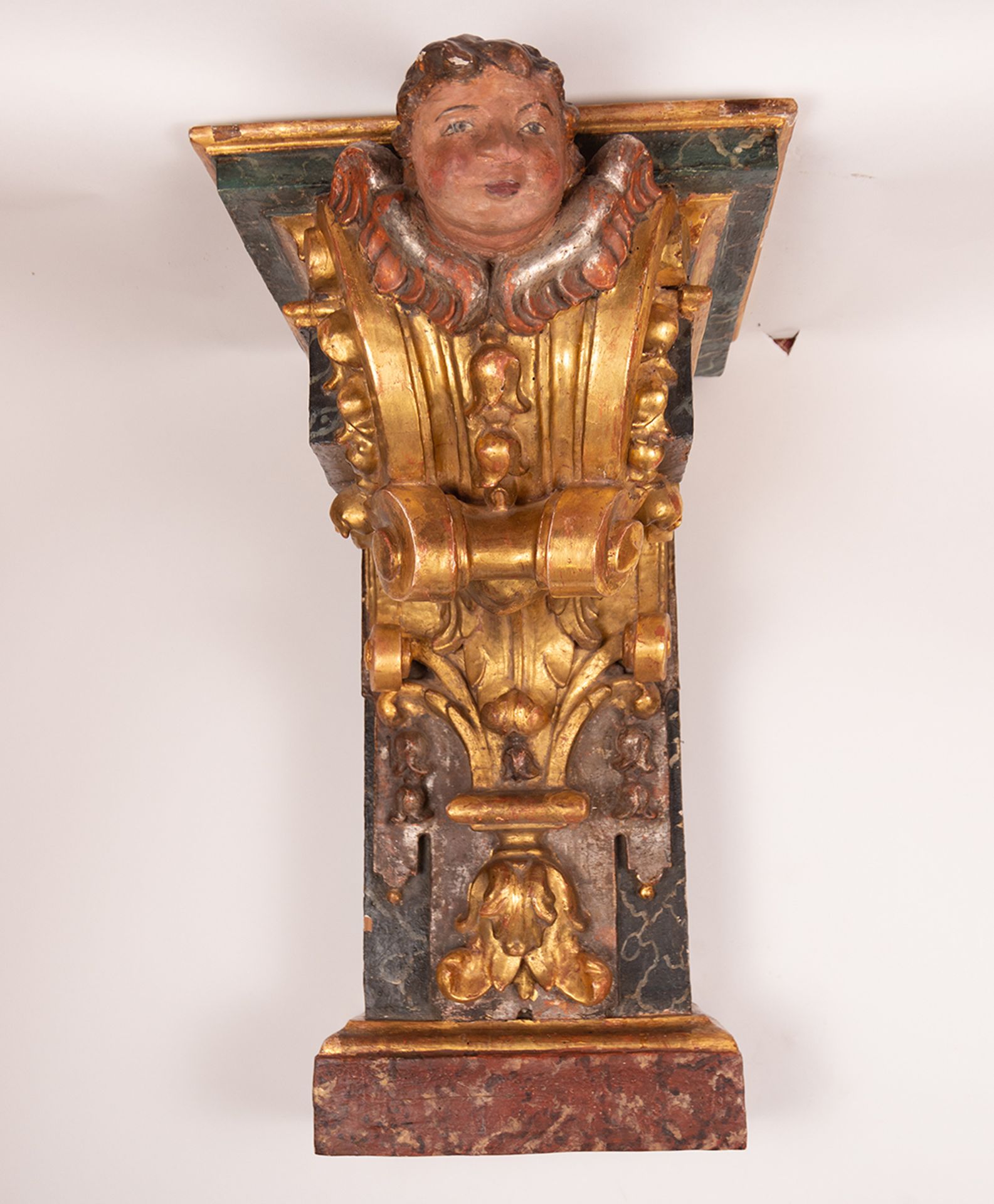 Large pair of Baroque wall corbels with Cherub finishings, Spain, 17th - 18th centuries - Bild 3 aus 9