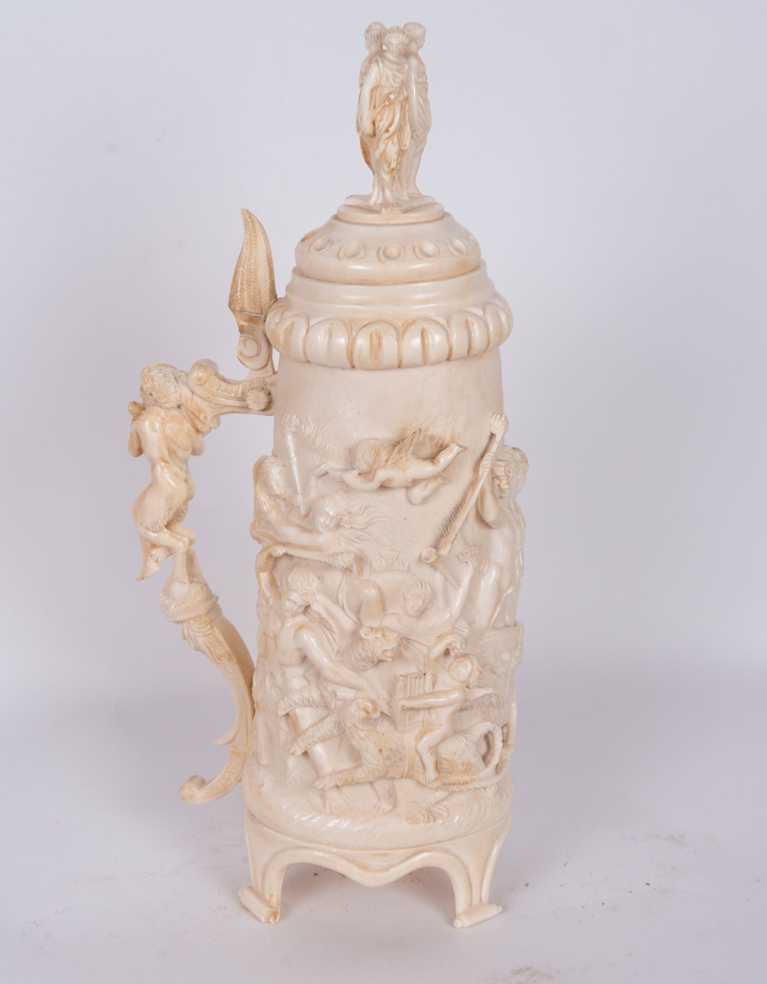 Important Tankard in ivory with mythological scene from the 19th century - Bild 6 aus 9