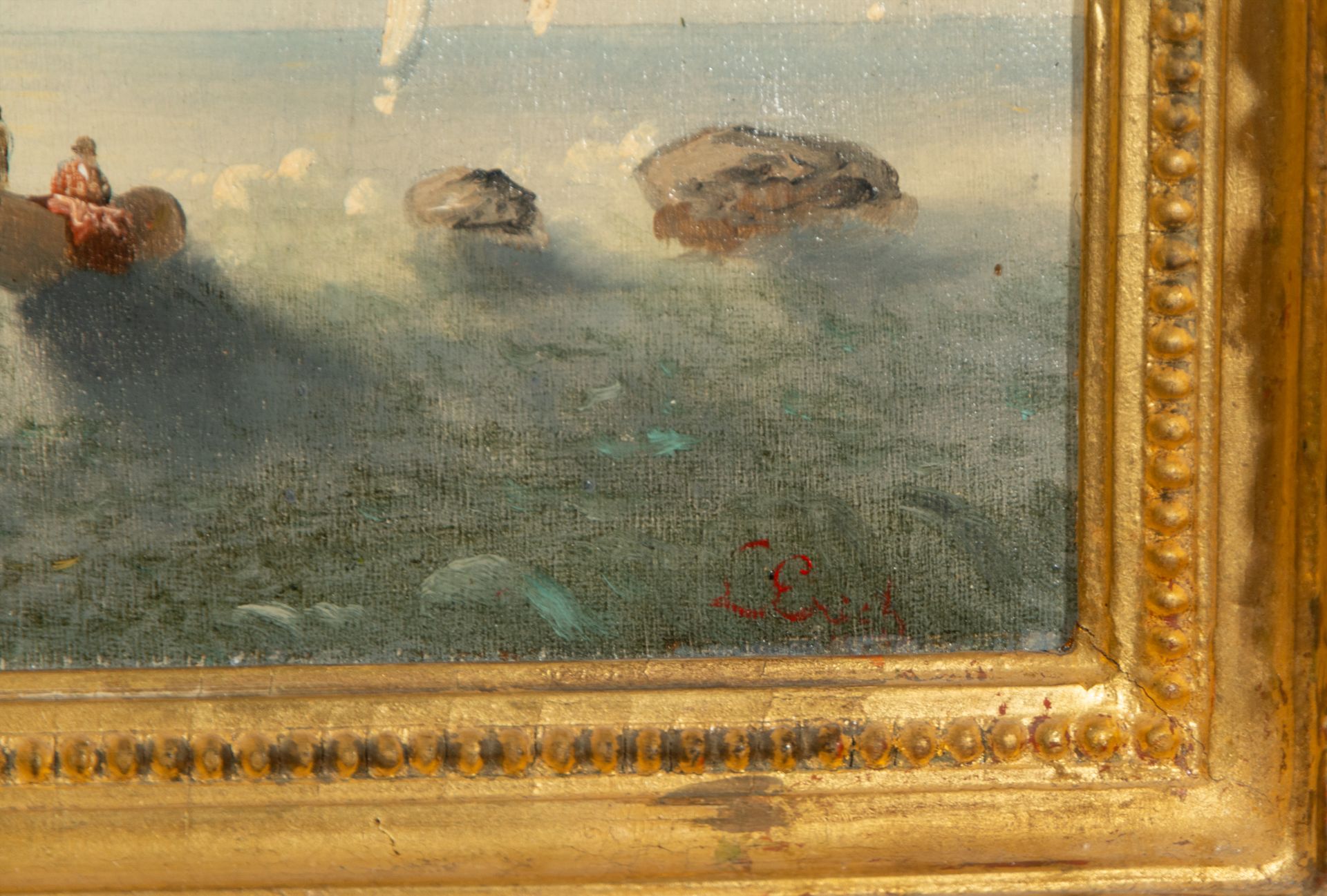 Sea View, 19th century French school, signed L. Erich - Bild 9 aus 12