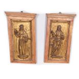 Pair of reliefs of Jesus and the Apostle, Castilian school of the 16th century