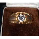 Elegant Gentleman's Solitaire ring with 1.20 Carat VVS Diamond set in 18 Carat Yellow Gold