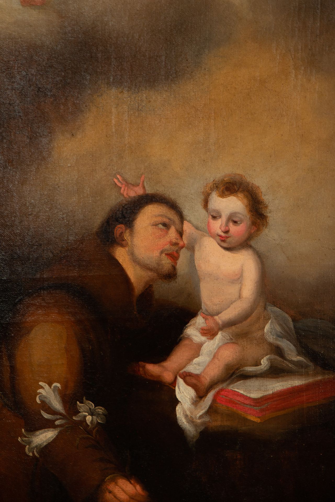 Saint Anthony of Padua with the Child Jesus, follower of Bartolomé Esteban Murillo, Sevillian school - Image 3 of 4