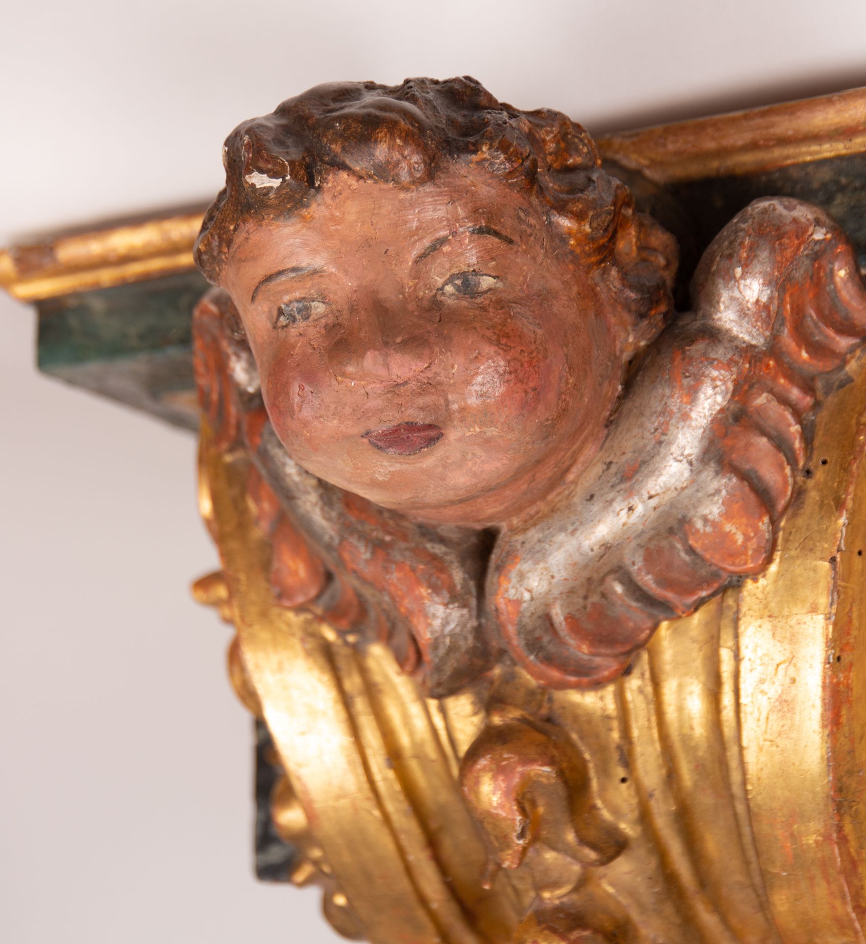 Large pair of Baroque wall corbels with Cherub finishings, Spain, 17th - 18th centuries - Bild 8 aus 9