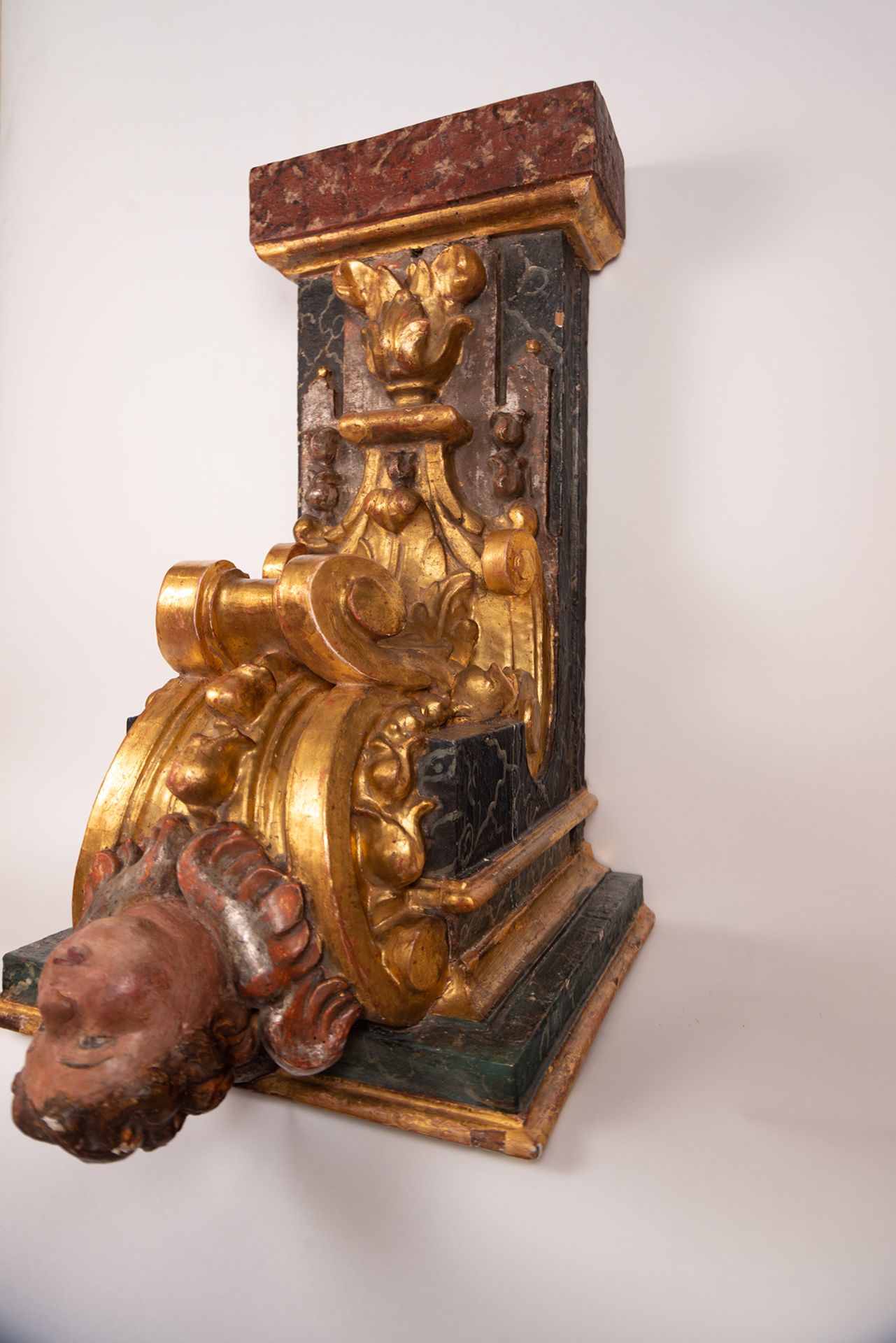 Large pair of Baroque wall corbels with Cherub finishings, Spain, 17th - 18th centuries - Bild 6 aus 9
