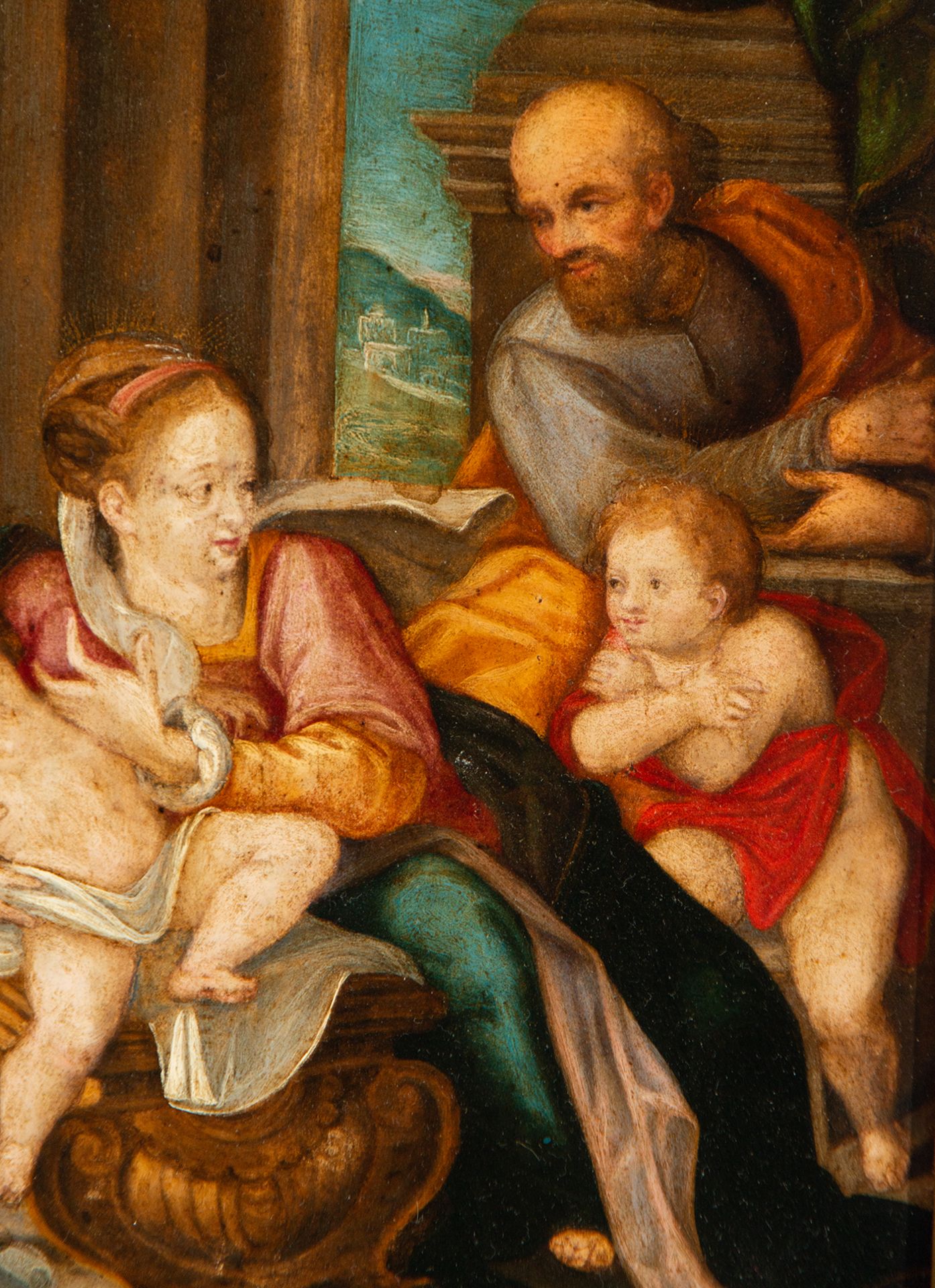 Virgin with Child and Saint John next to Saint Anne and Saint Joachim, Flemish school of the 18th ce - Image 4 of 5