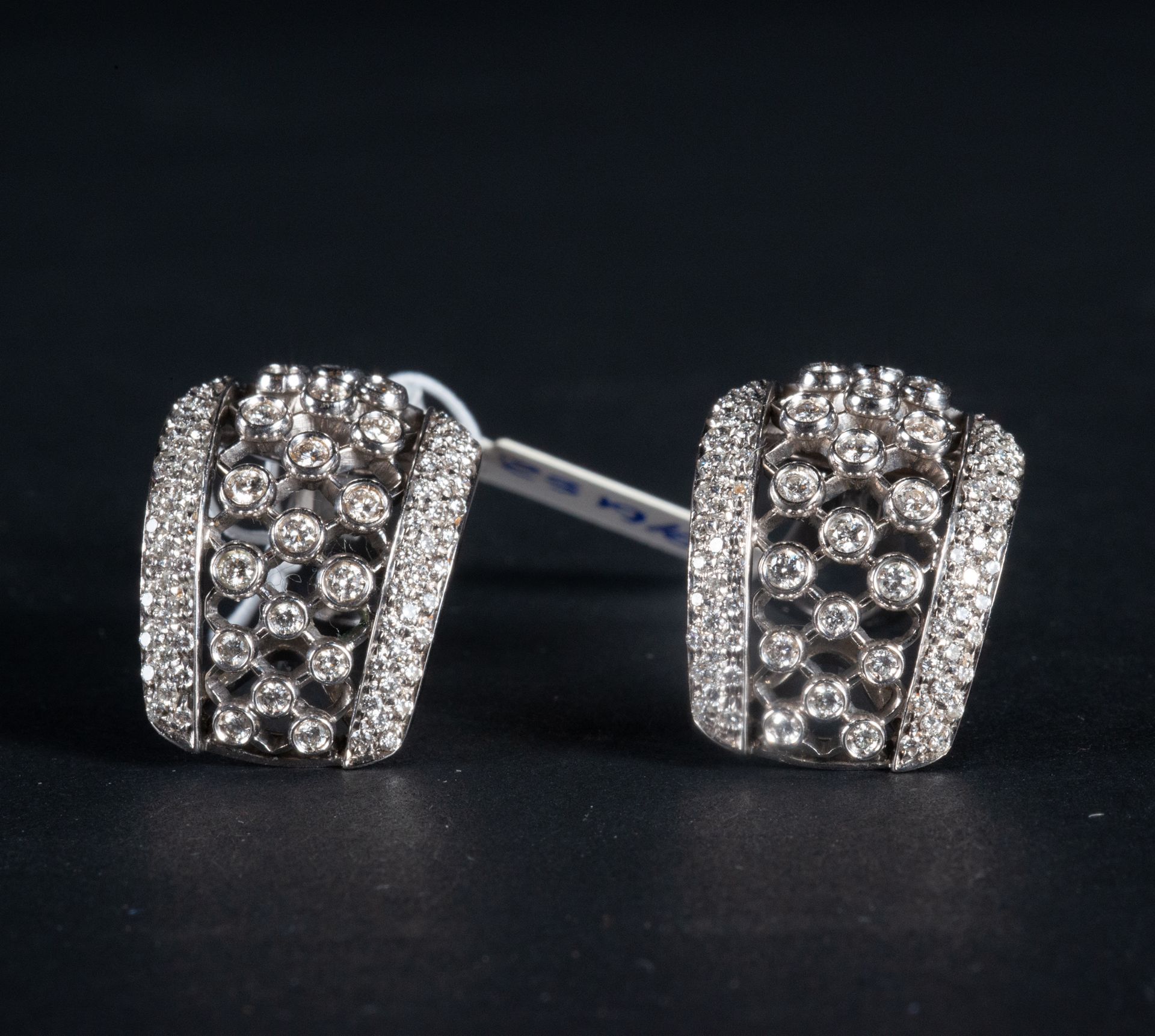 Pair of Damiani Earrings in 18k white gold and diamonds