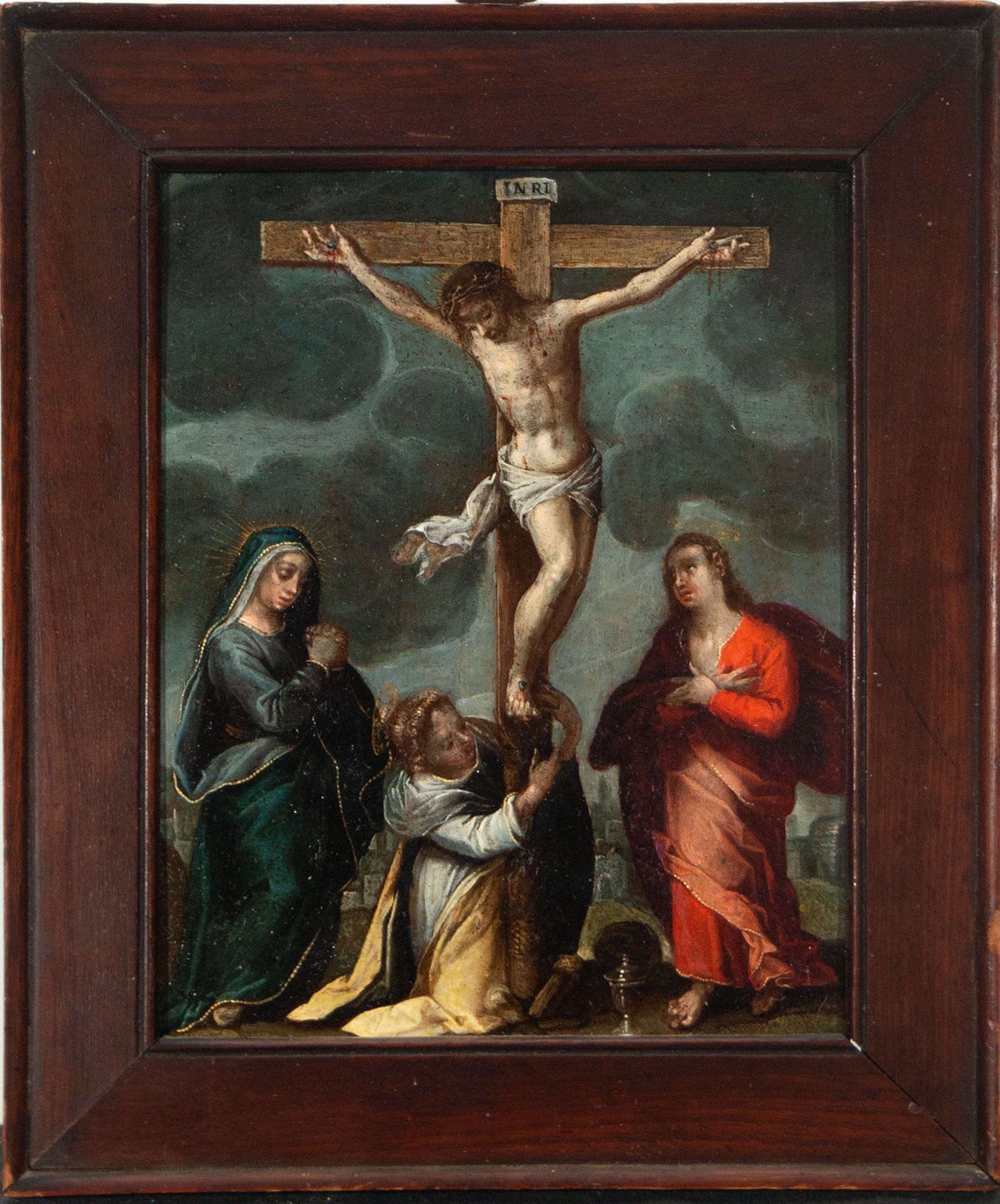 Calvary on copper, Antwerp, 17th century Flemish school