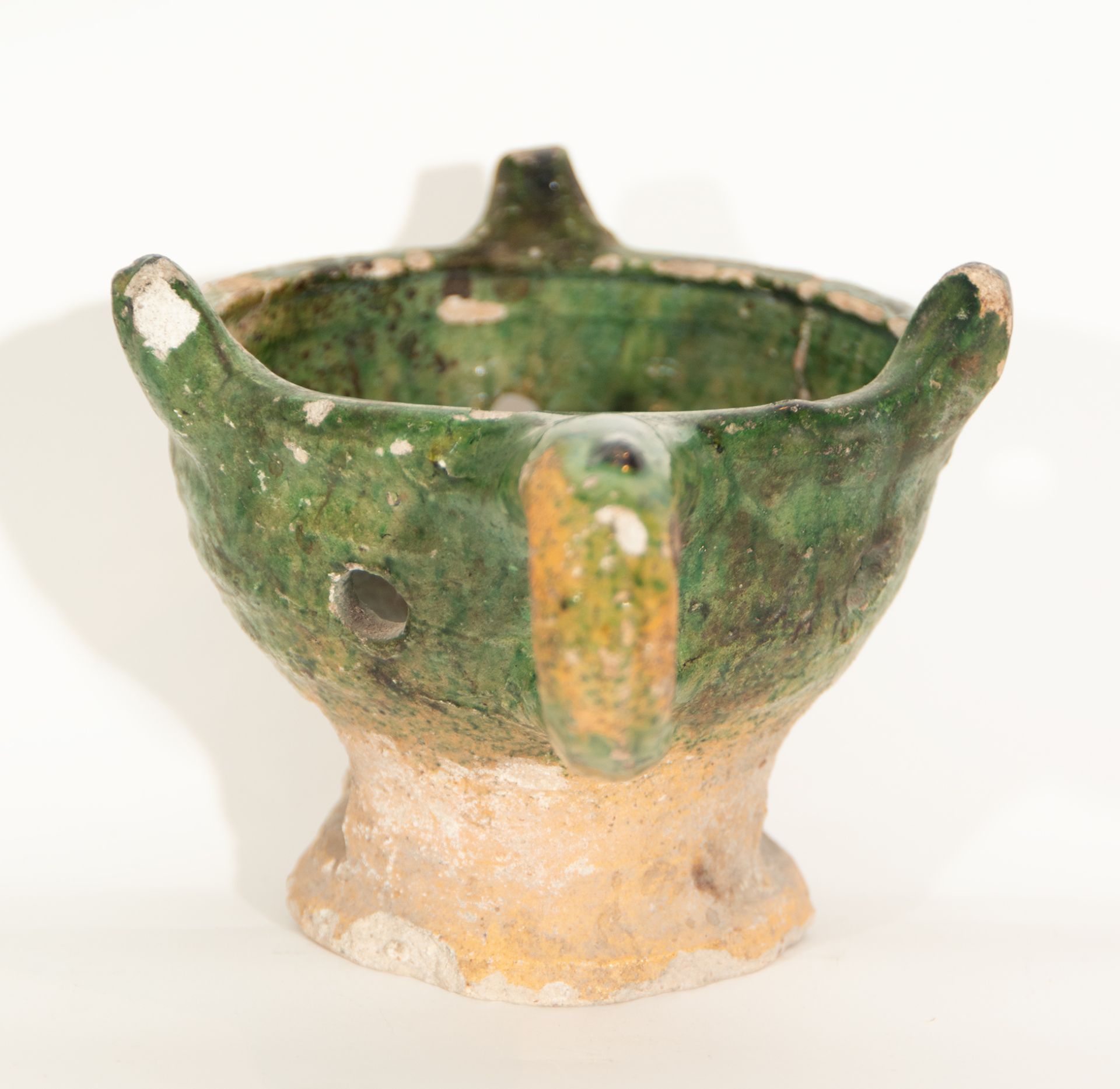 Nasrid candle holder in green-glazed ceramic, Granada school of the 13th - 15th centuries - Image 5 of 5