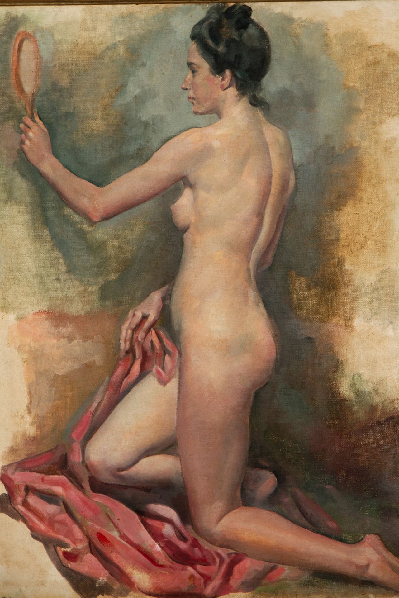 Nude Woman in Front of the Mirror, Leopoldo de Almeida, 20th century Portuguese school - Bild 2 aus 6